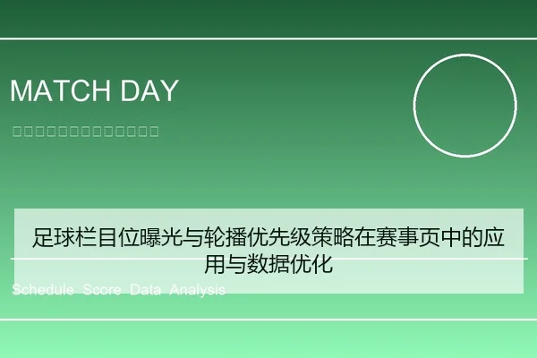 足球栏目位曝光与轮播优先级策略在赛事页中的应用与数据优化